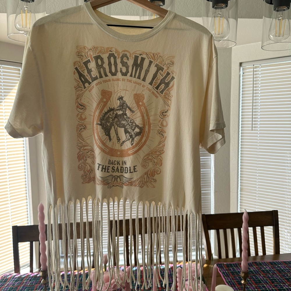 Aerosmith Graphic Fringe T-Shirt